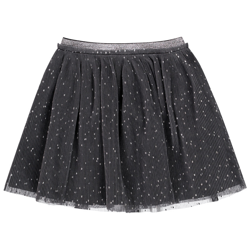 Φούστα κοντή με τούλι μαύρο étoilé για κορίτσι 