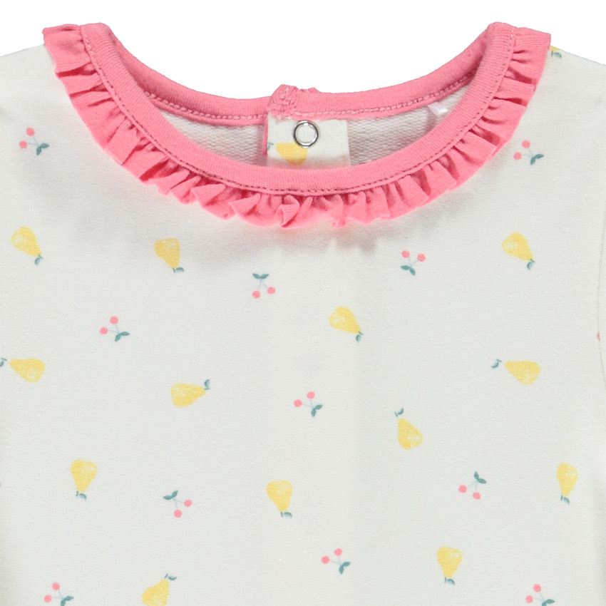 Combinaison longue imprimé poires/cerises pour bébé fille 