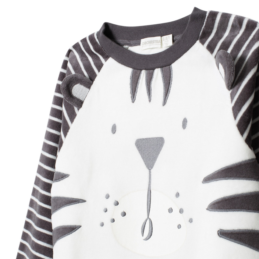 Pyjama en velours motif tigre à rayures 