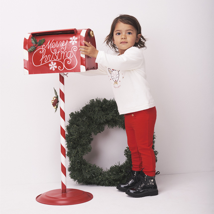 Legging uni pour bébé fille à boutons fantaisie 