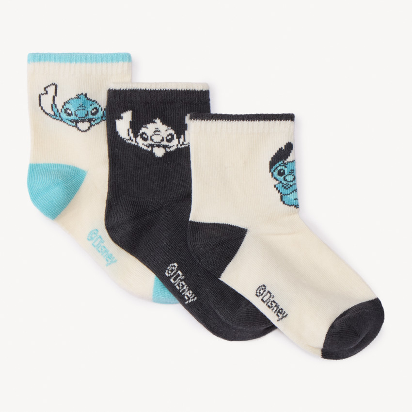 Lot de 3 paires de chaussettes Stitch Disney pour garçon 