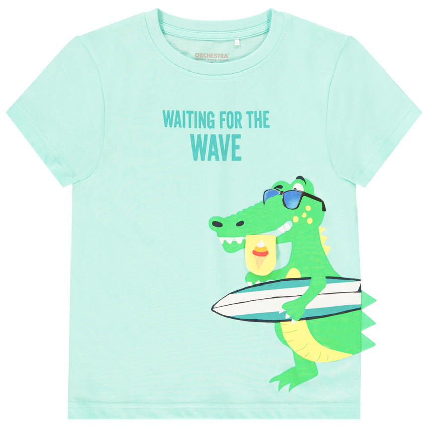 T-shirt με οργανικό βαμβάκι και σχέδιο κροκόδειλο για αγόρι Main T-shirt με οργανικό βαμβάκι και σχέδιο κροκόδειλο για αγόρι