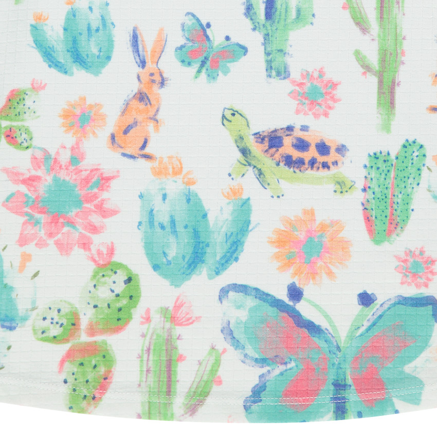 Robe manches courtes imprimée fantaisie 