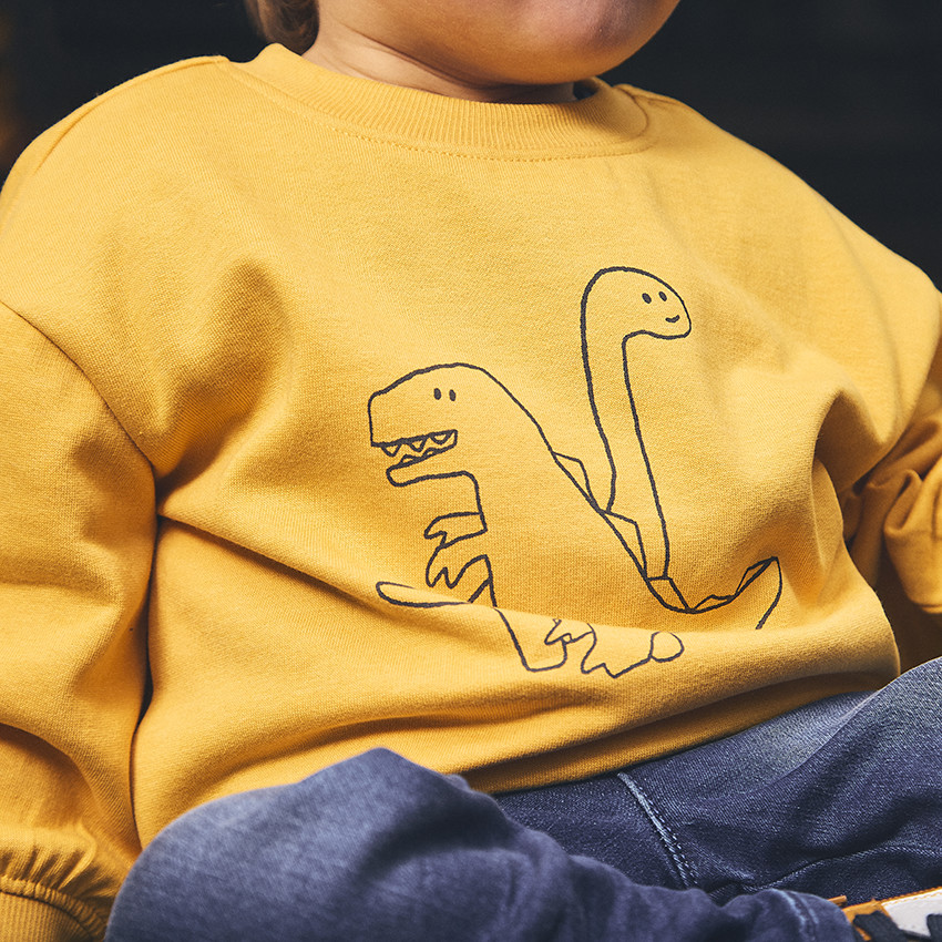 Φούτερ molleton oversized με φαντεζί σχέδιο για bebe αγόρι 