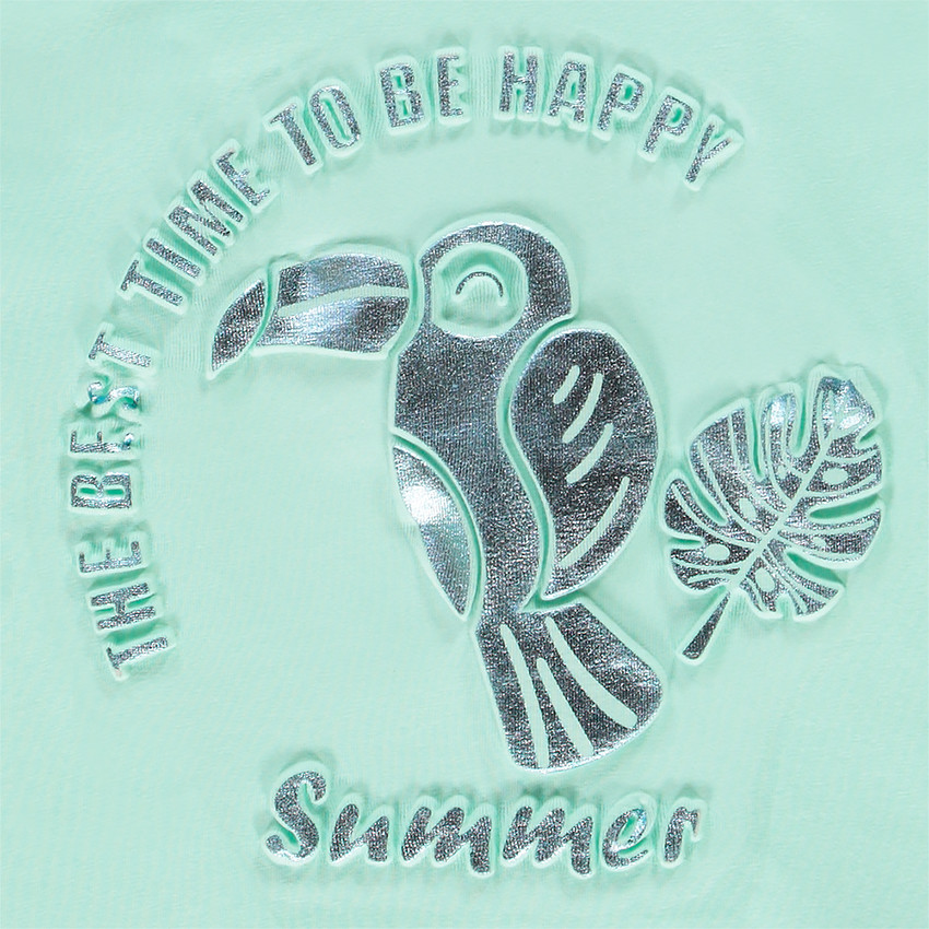 T-shirt manches courtes print embossed en foil pour fille Main T-shirt manches courtes print embossed en foil pour fille