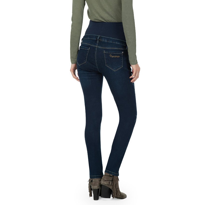 Τζιν εγκυμοσύνης σε γραμμή slim με φαρδιά φάσα ψηλά στη μέση 