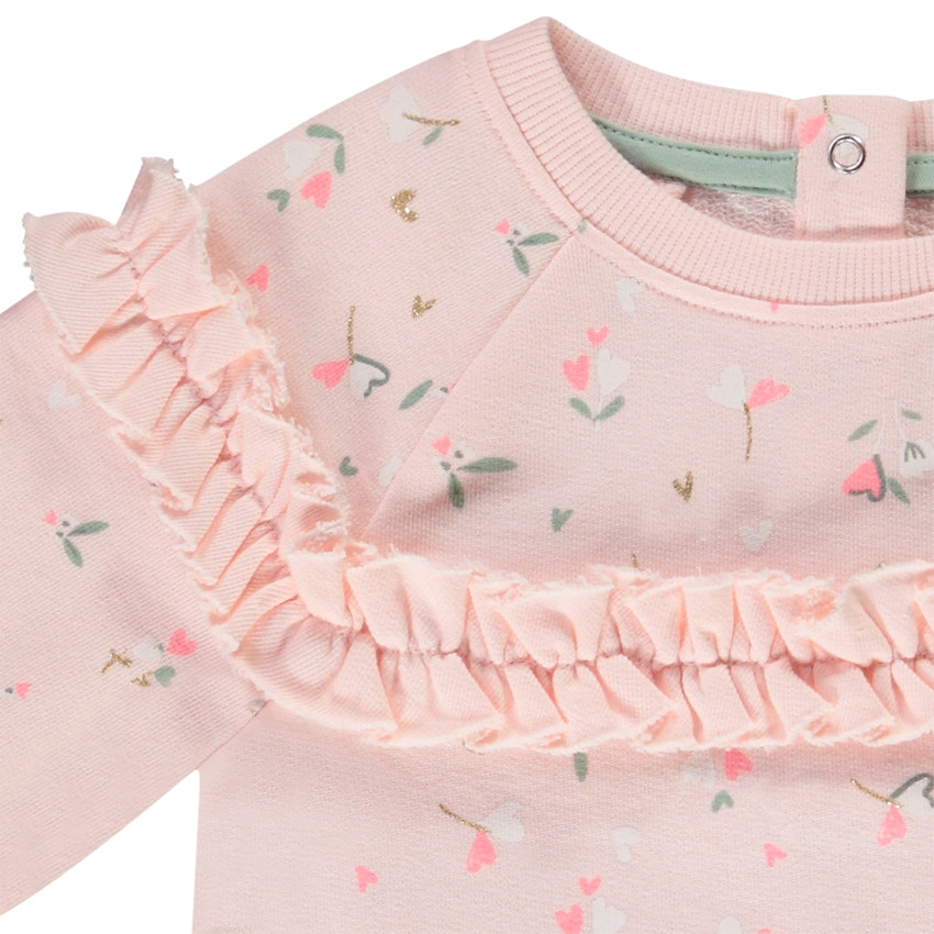 Φούτερ molleton με floral σχέδιο για bebe κορίτσι 