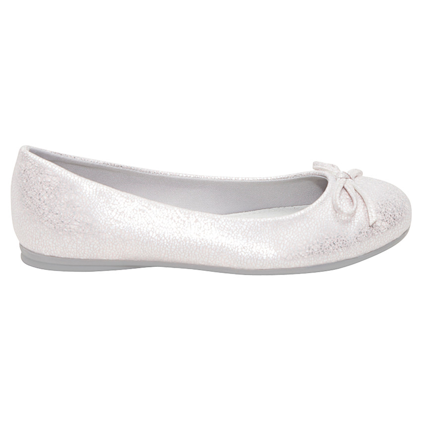 Μπαλαρίνες ασημί με ανάφλυφο σχέδιο 