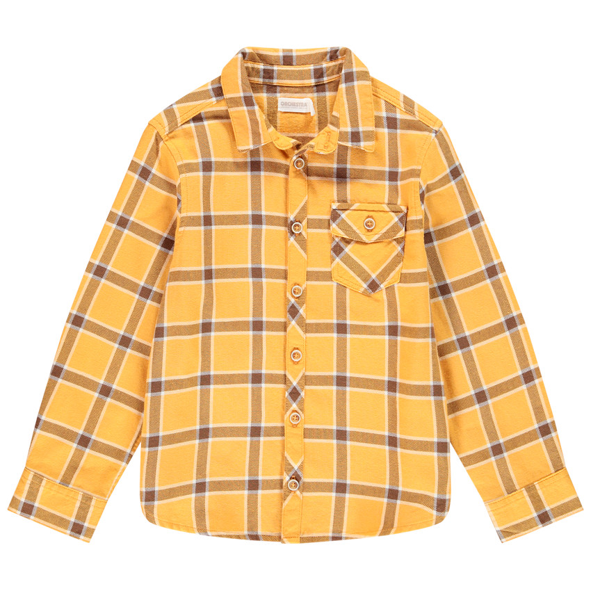 Πουκάμισο μακρυμάνικο φανελένιο καρό για αγόρι 