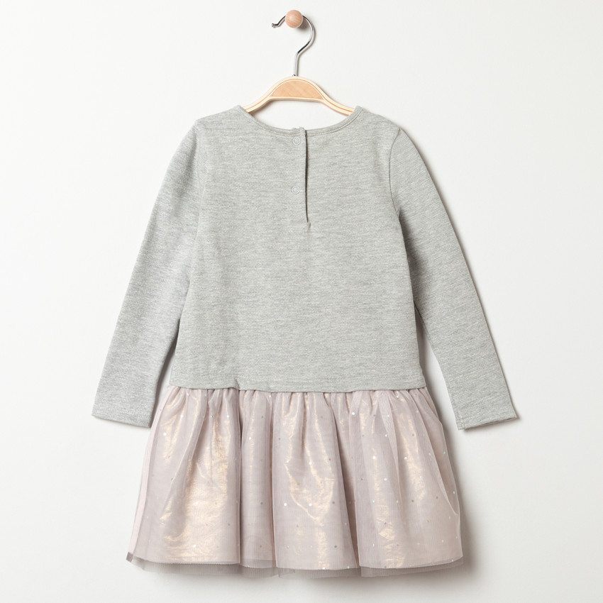 Γιορτινό φόρεμα effet 2 σε 1 bi-matière για κορίτσι 