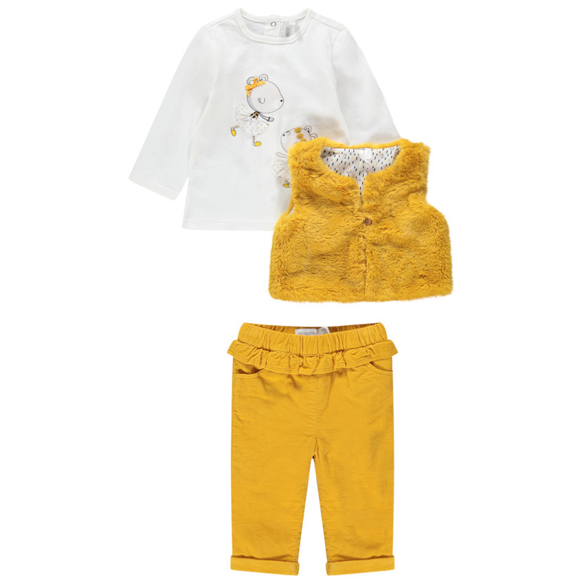 Ensemble 3 pièces avec t-shirt, gilet sans manches et pantalon velours  Additional Ensemble 3 pièces avec t-shirt, gilet sans manches et pantalon velours