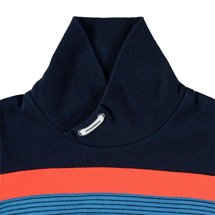 Πλεκτό με κρουαζέ λαιμό και ζακάρ λωρίδες σε αντίθεση 