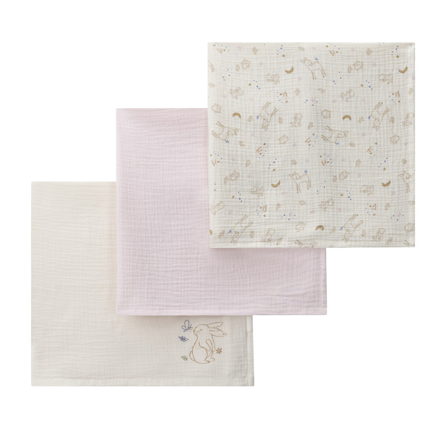 Σετ 3 πάνες από βαμβακερή γάζα Little Deer 