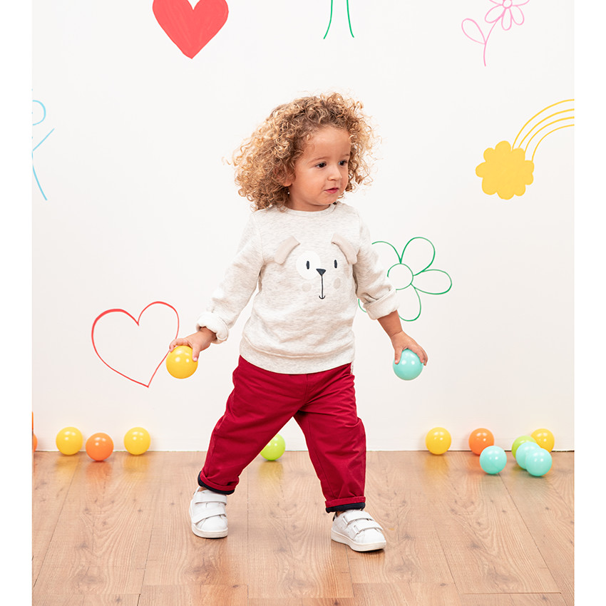 Παντελόνι με ζέρσεϊ επένδυση και λάστιχο στη μέση 