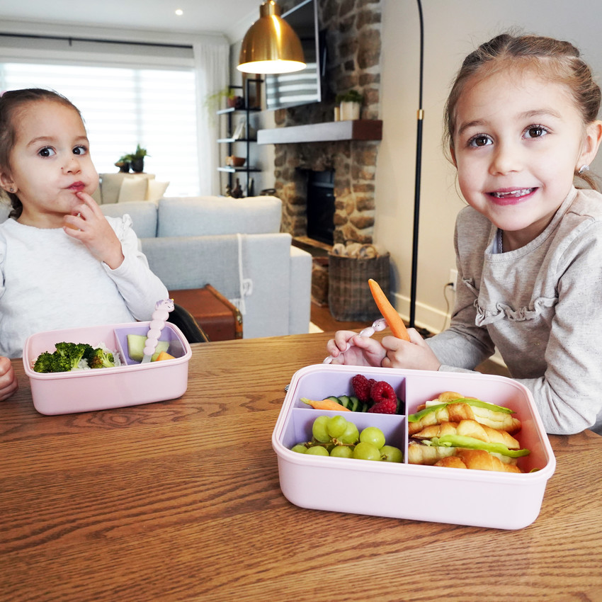 Bento Box Με Αποσπώμενα Χωρίσματα Pink/Purple Μelii 