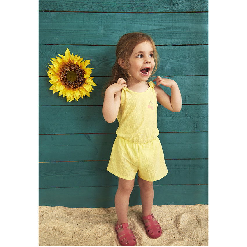 Κοντομάνικο φόρεμα με κέντημα κερασιών για μωρό κορίτσι 