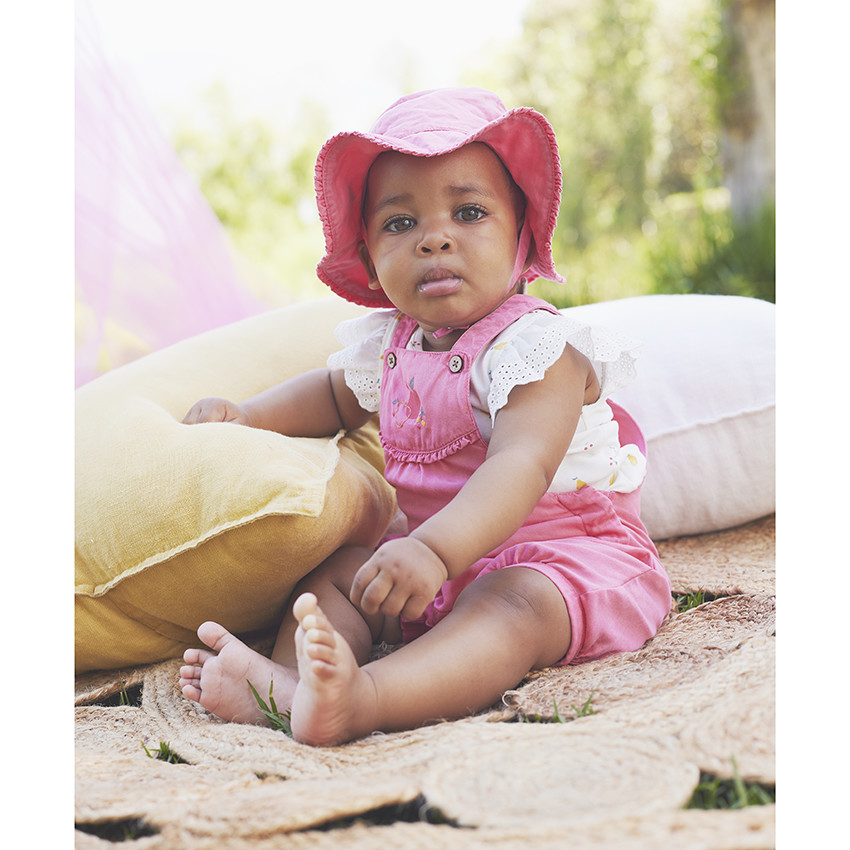 "Φόρεμα από ποπλίνα με κεντητές κερασιές για μωρό κορίτσι" 