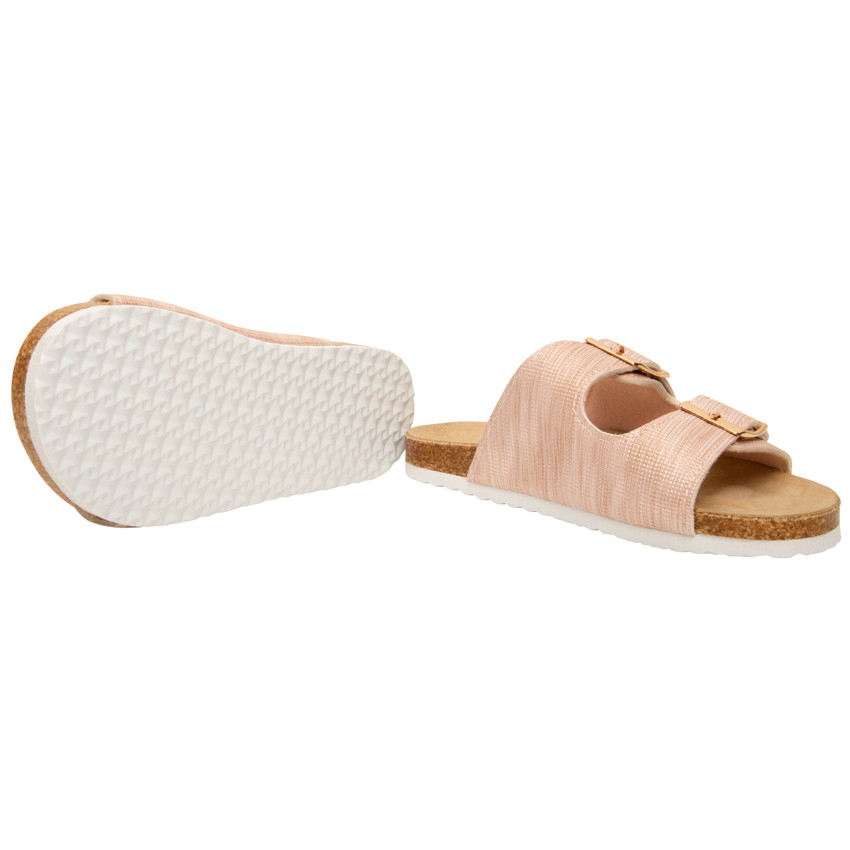 Σανδάλια ροζ με διπλές αγκράφες για κορίτσι 