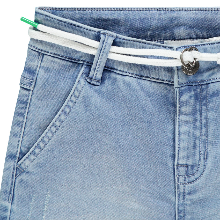 Βερμούδα jean effet used με ζώνη cordelette  Additional Βερμούδα jean effet used με ζώνη cordelette