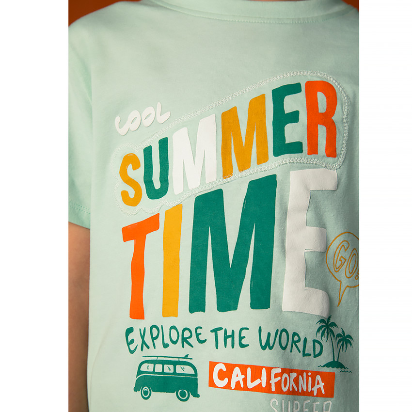 T-shirt manches courtes avec patch appliqué pour garçon 