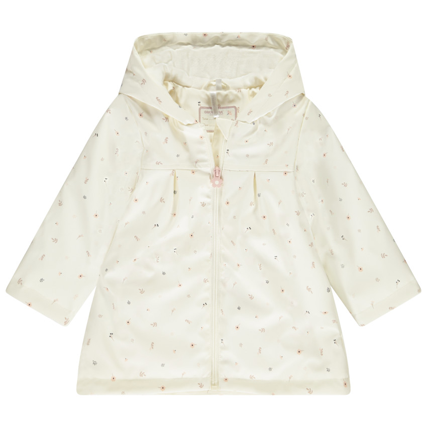 Παιδικό parka αδιάβροχο με λουλουδάτο σχέδιο για bebe κορίτσι 