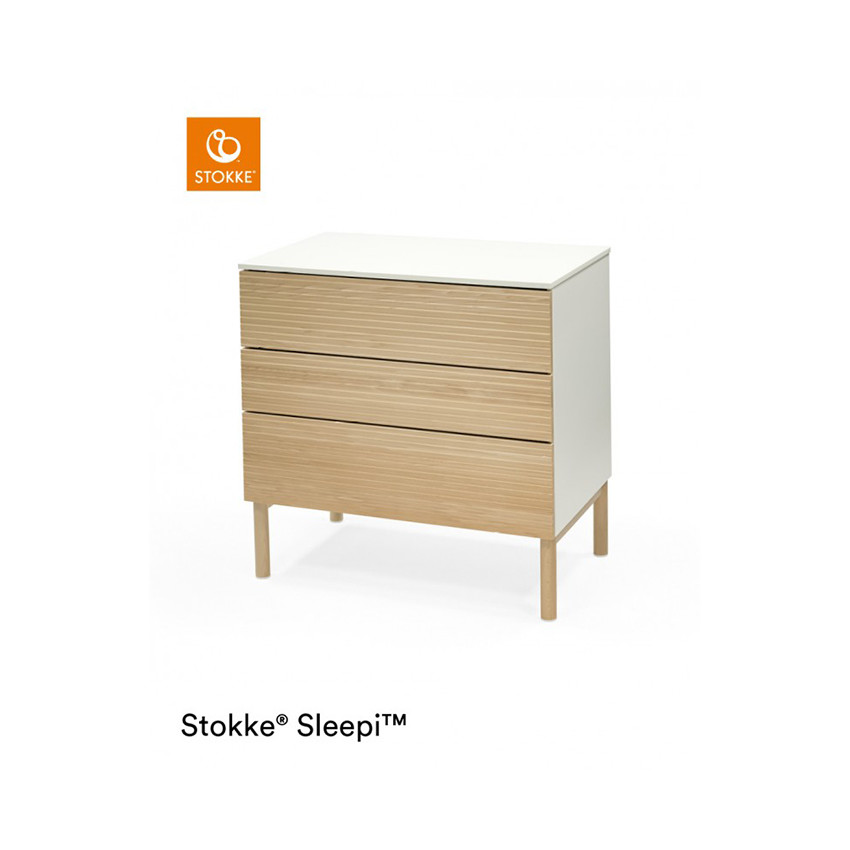 Βρεφική Συρταριέρα Sleepi με 3 Συρτάρια Καφέ 88x53.7x88.5cm 