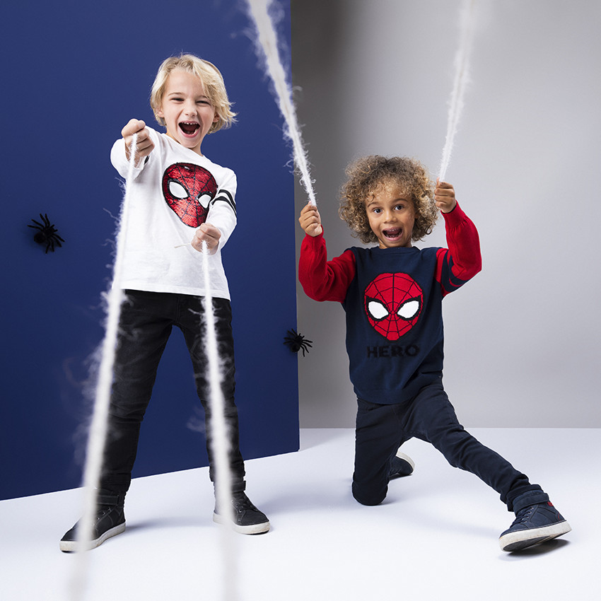 T-shirt μακρυμάνικο με σχέδιο Spiderman με παγιέτες για αγόρι 
