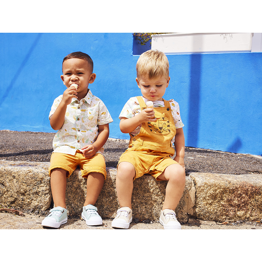 Σετ 2 τμχ. με σχέδιο φύλλων για bebe αγόρι 