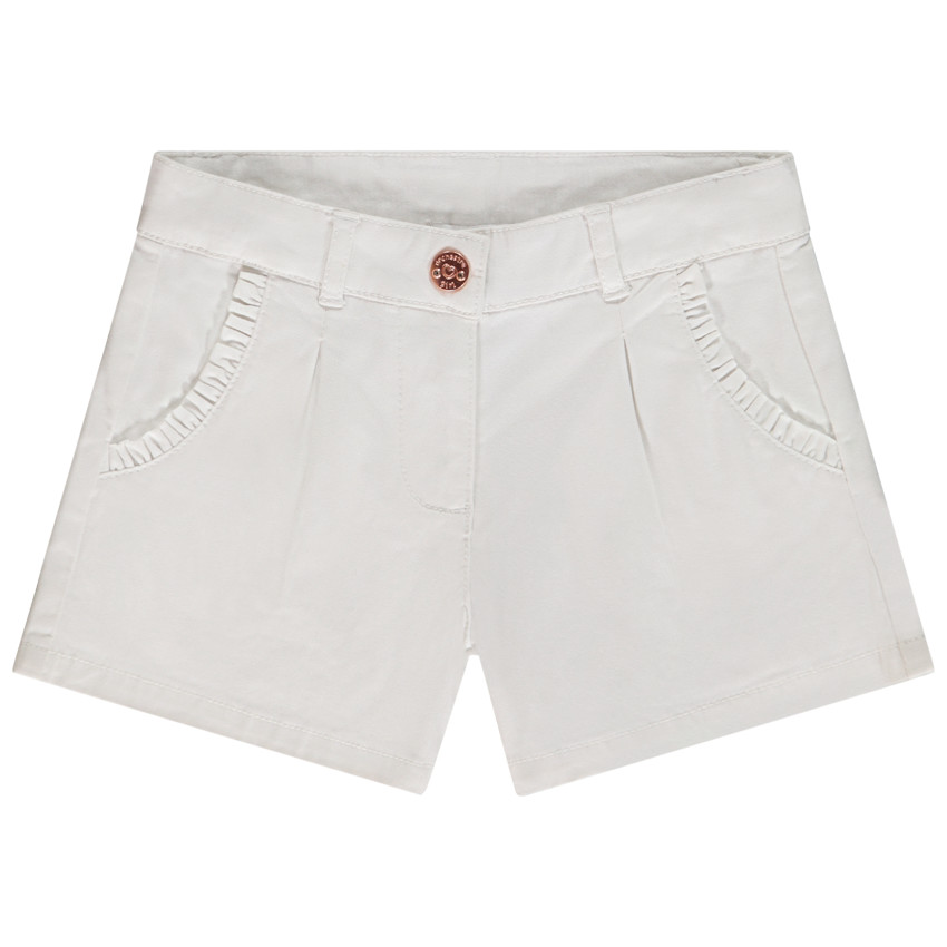 Σορτς από twill με φουσκωτές τσέπες για κορίτσι 