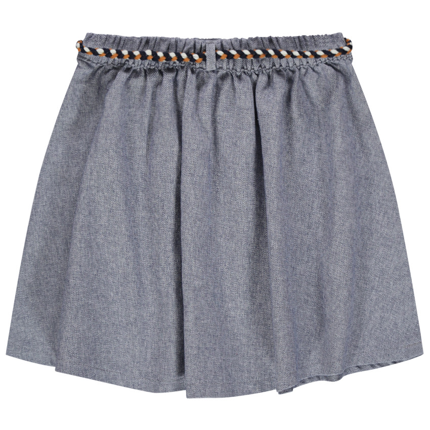 Jupe courte en maille avec ceinture tressée 