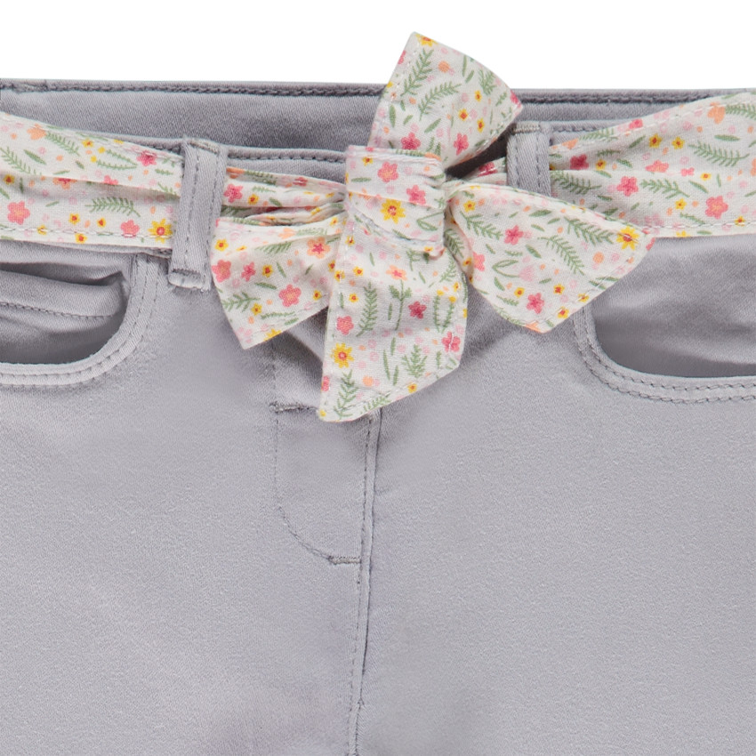 Τζιν ίσιο σε denim με ζώνη φουλάρι για bebe κορίτσι 