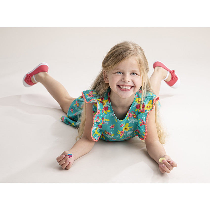 Φόρεμα floral εμπριμέ με βολάν στα μανίκια 