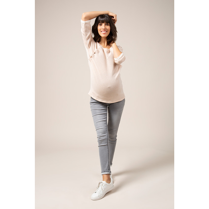 Φούτερ εγκυμοσύνης με μεταλλιζέ ίνες και κούμπωμα μπροστά  Additional Φούτερ εγκυμοσύνης με μεταλλιζέ ίνες και κούμπωμα μπροστά