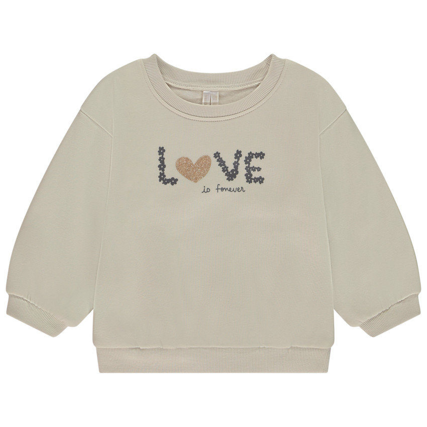 Φούτερ σε molleton με φαντεζί print για bebe κορίτσι 