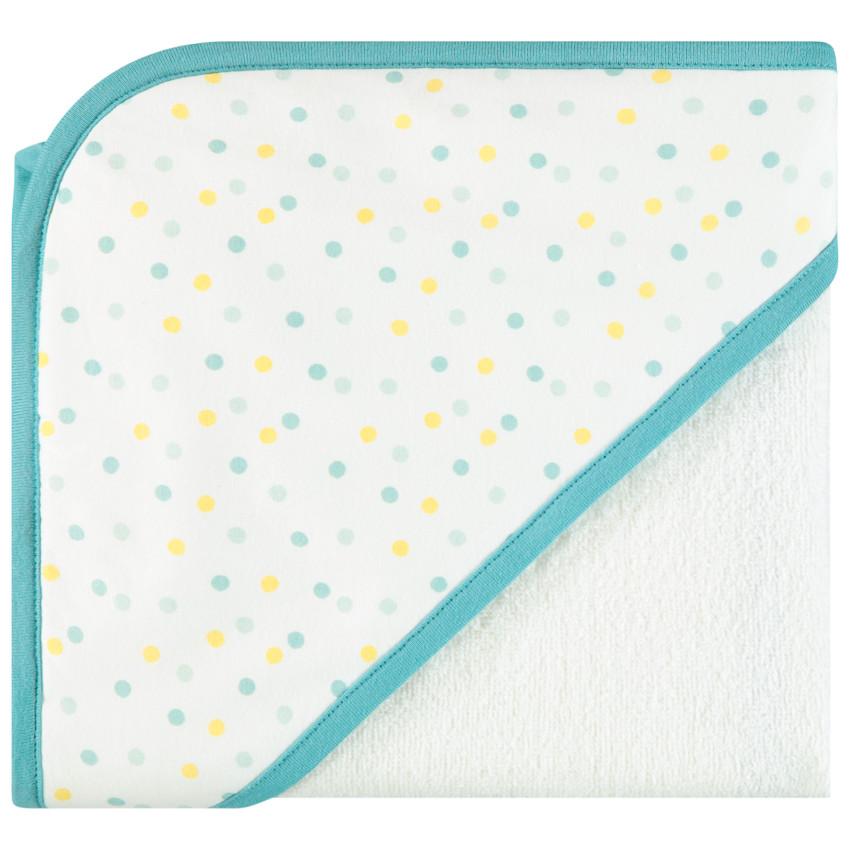 Κάπα μπάνιου βαμβακερή με κουκούλα με πουα για bebe αγόρι 