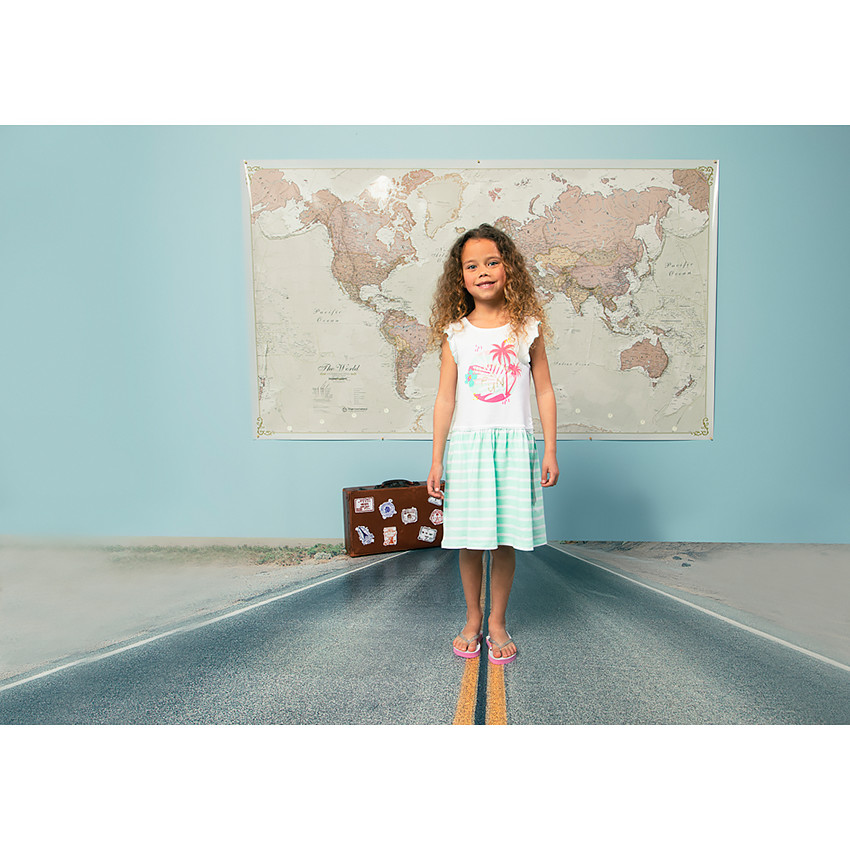 Robe de plage manches courtes volantées pour fille 