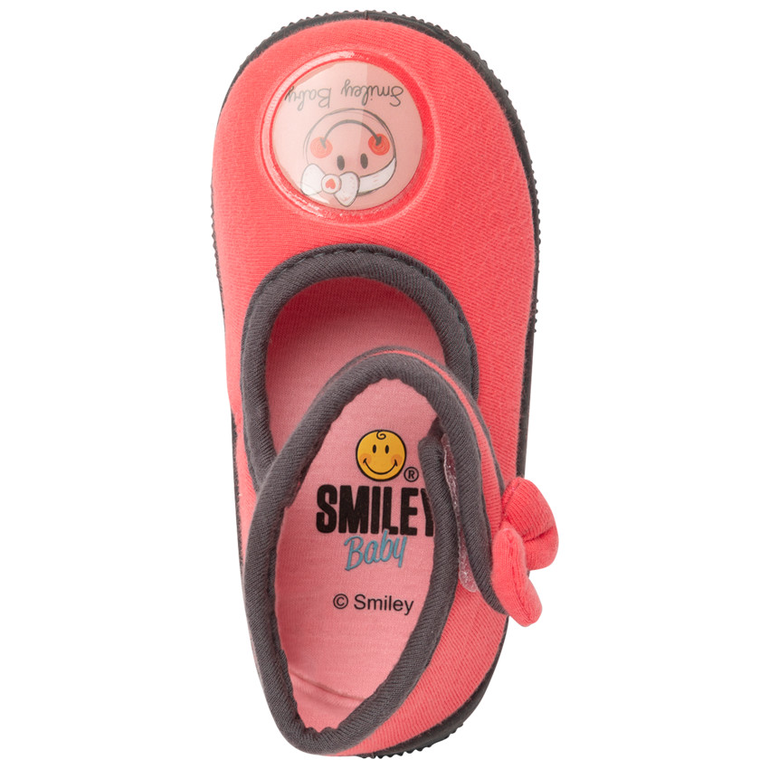 Βρεφικά παπουτσάκια babies jersey με badge Smiley Baby Main Βρεφικά παπουτσάκια babies jersey με badge Smiley Baby