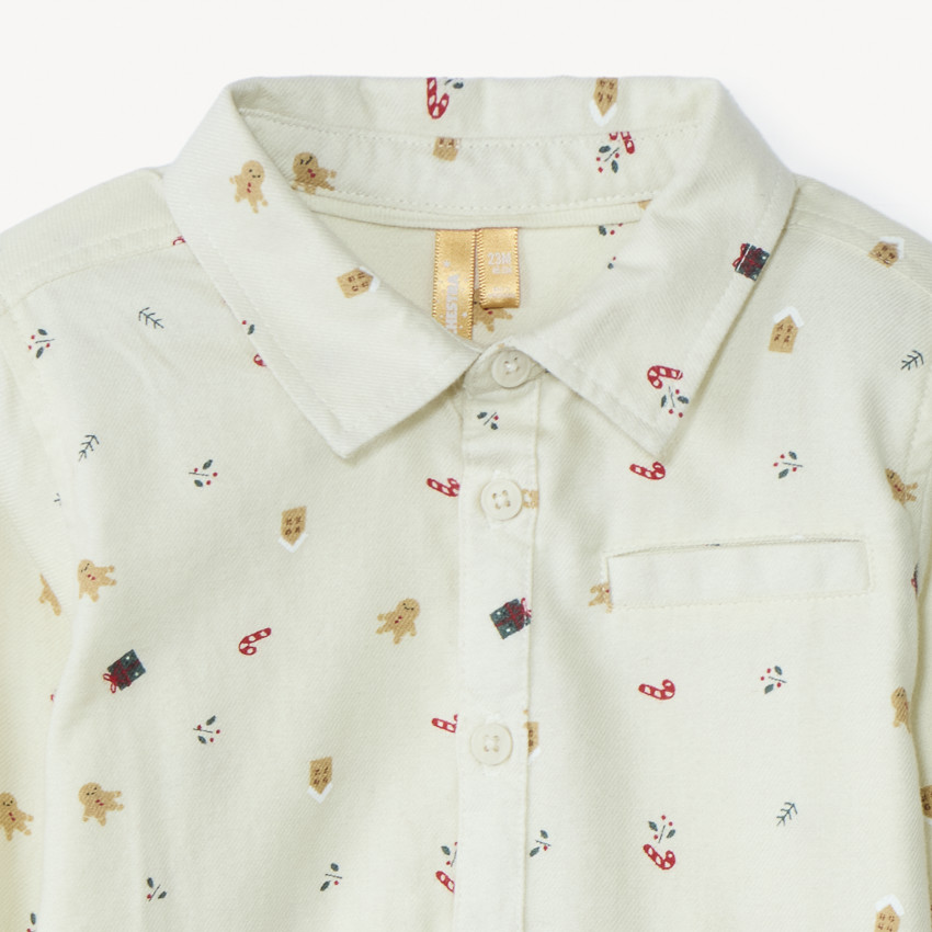 Chemise manches longues imprimé Noël pour bébé garçon 