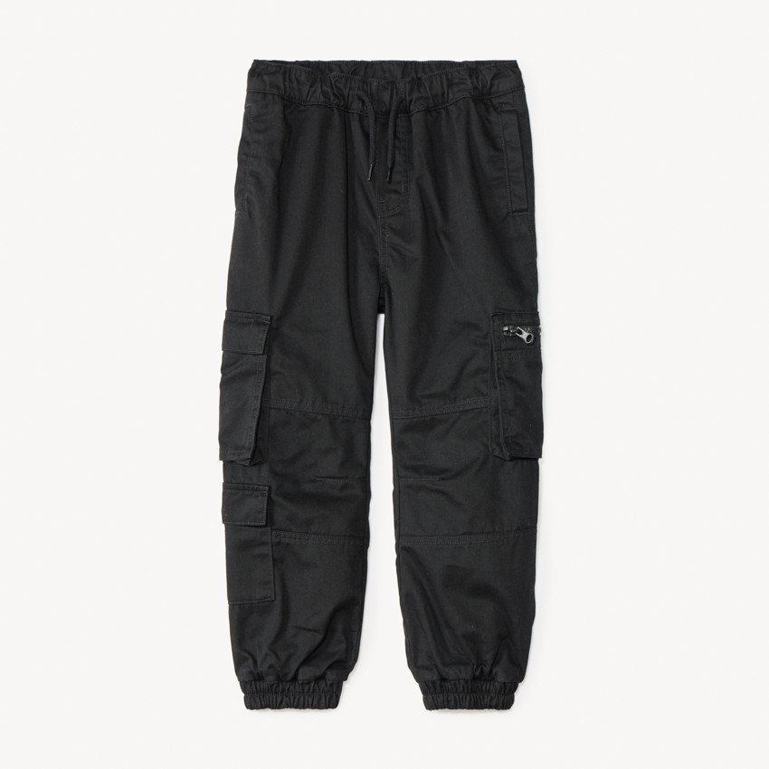 Pantalon en serge style cargo uni doublé pour garçon 