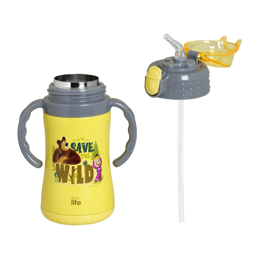 Kids Thermos 'Masha - Save The Wild' 300ML (yellow) 