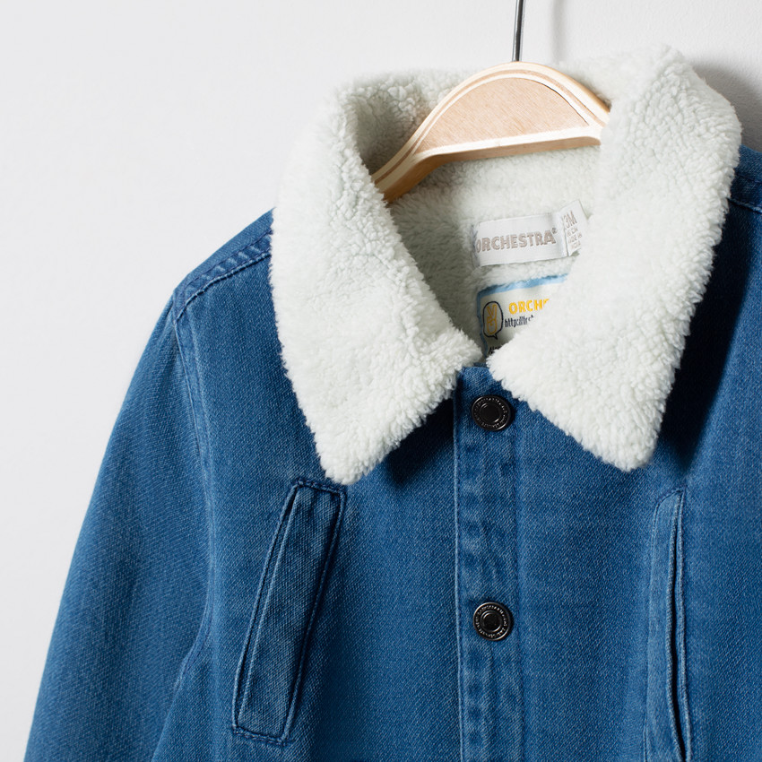 Blouson en jean souple doublé de sherpa  