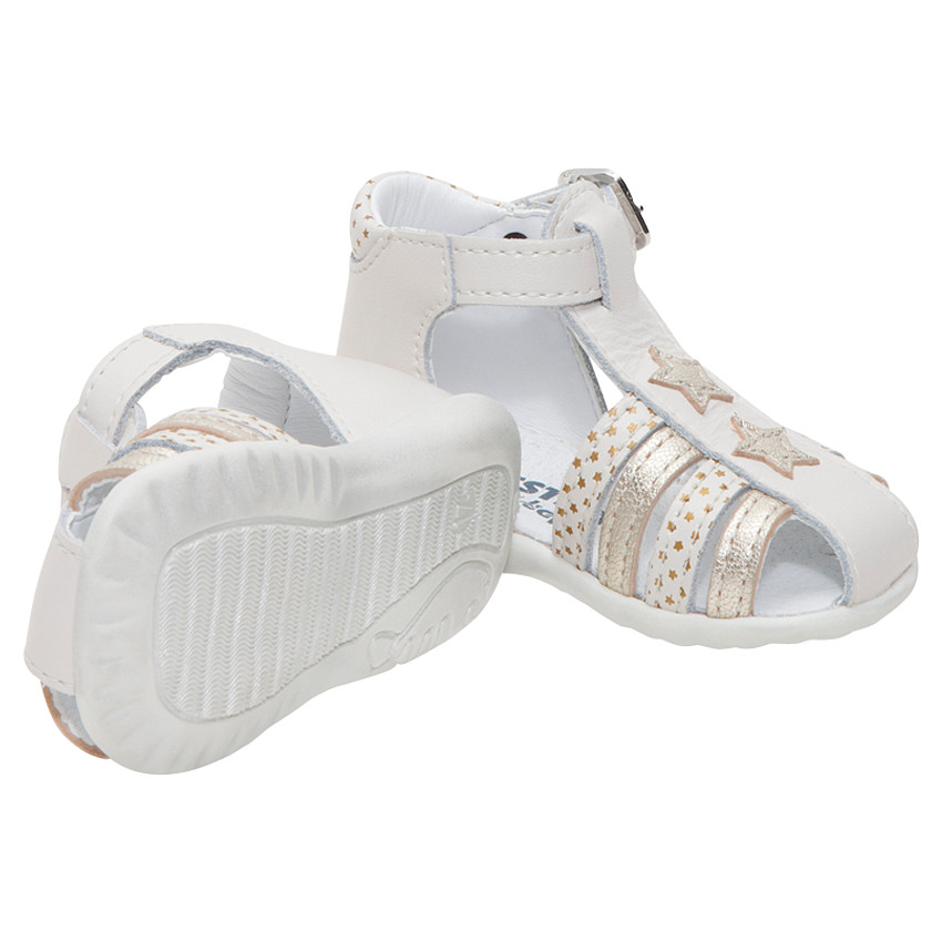 Δερμάτινα πέδιλα με αστεράκια και ιριδίζοντα λουράκια 