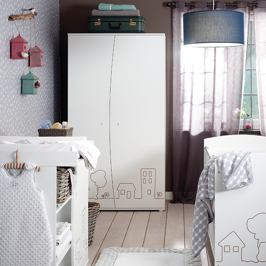 Lot de 2 draps housse élastiqués à pois/uni 60 x 120 cm  