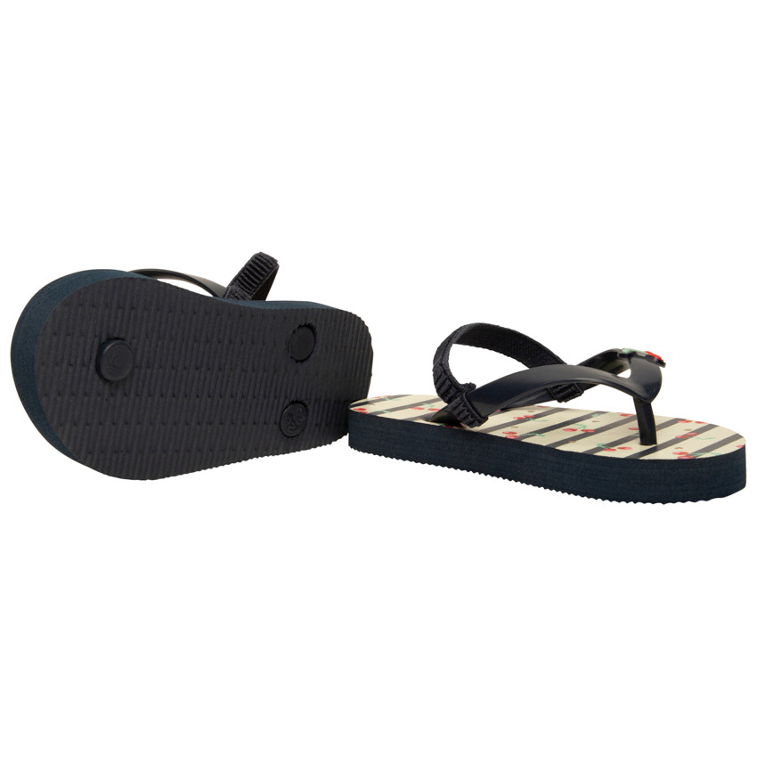 Σαγιονάρες ριγέ με print και badge κεράσια για κορίτσι με λουράκι ανάλογα με την ηλικία 