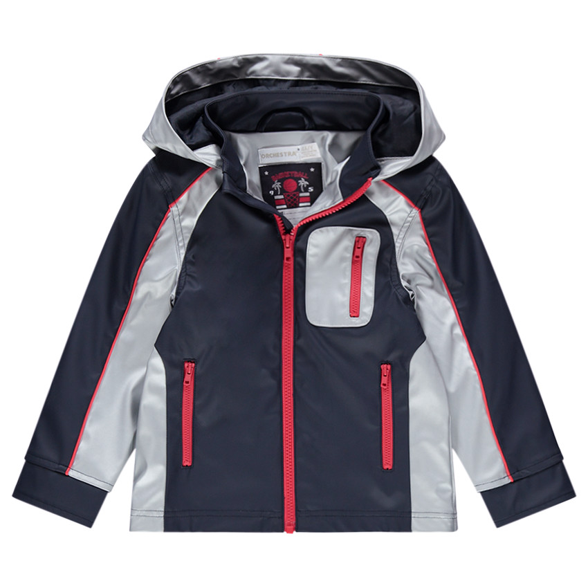 Αντιανεμικό με κουκούλα και τσέπες με φερμουάρ  