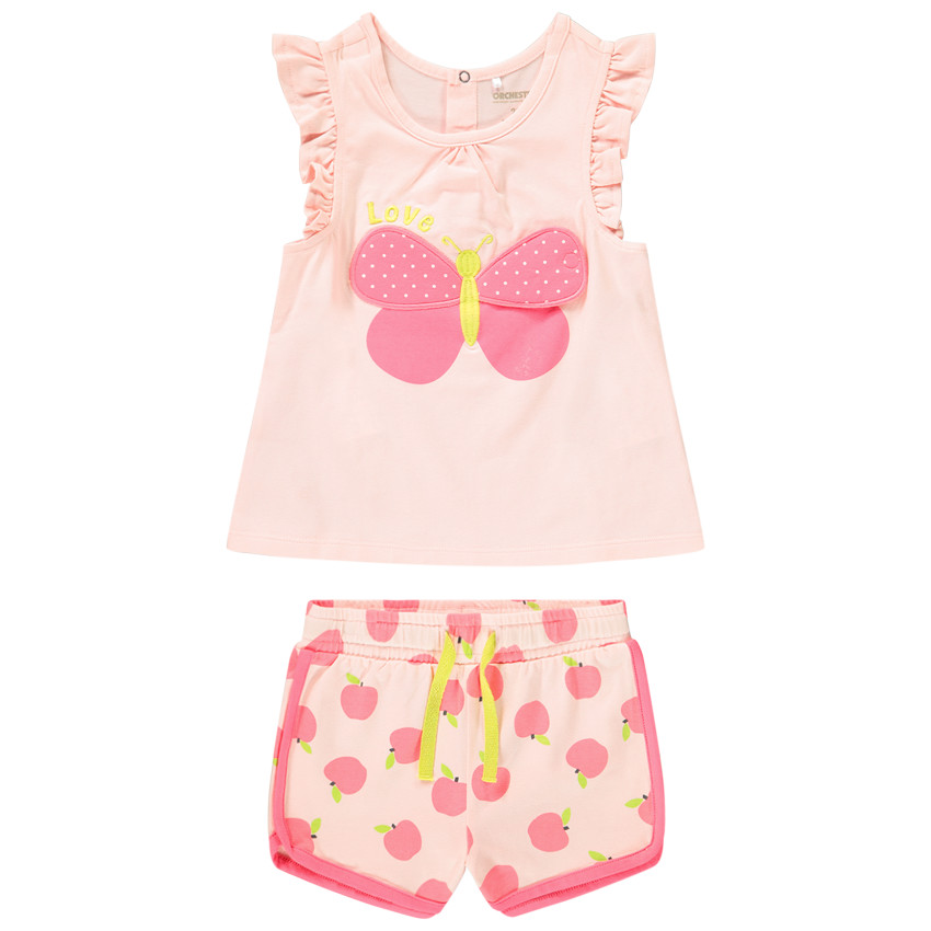 Ensemble de plage débardeur avec papillon en relief + short pour bébé fille  Additional Ensemble de plage débardeur avec papillon en relief + short pour bébé fille