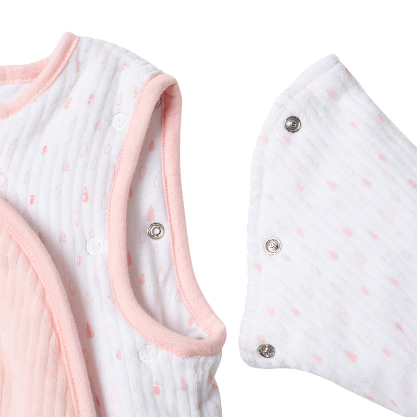 Turbulette à manches amovibles effet velours côtelé pour bébé fille 