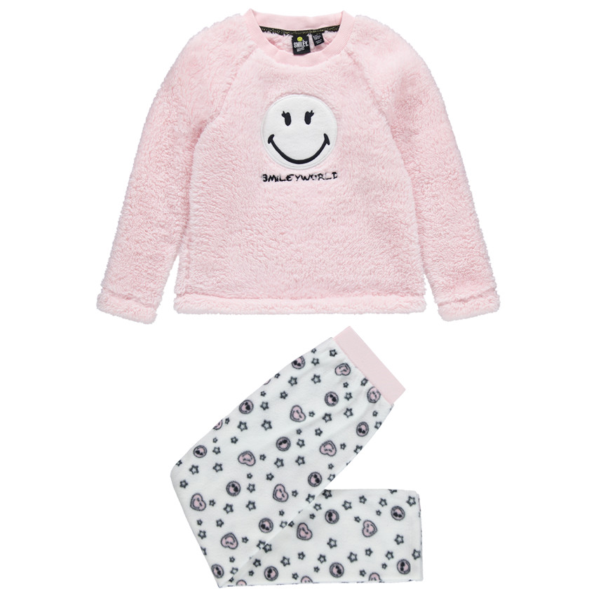 Pyjama en polaire avec Smiley brodé sur le devant 