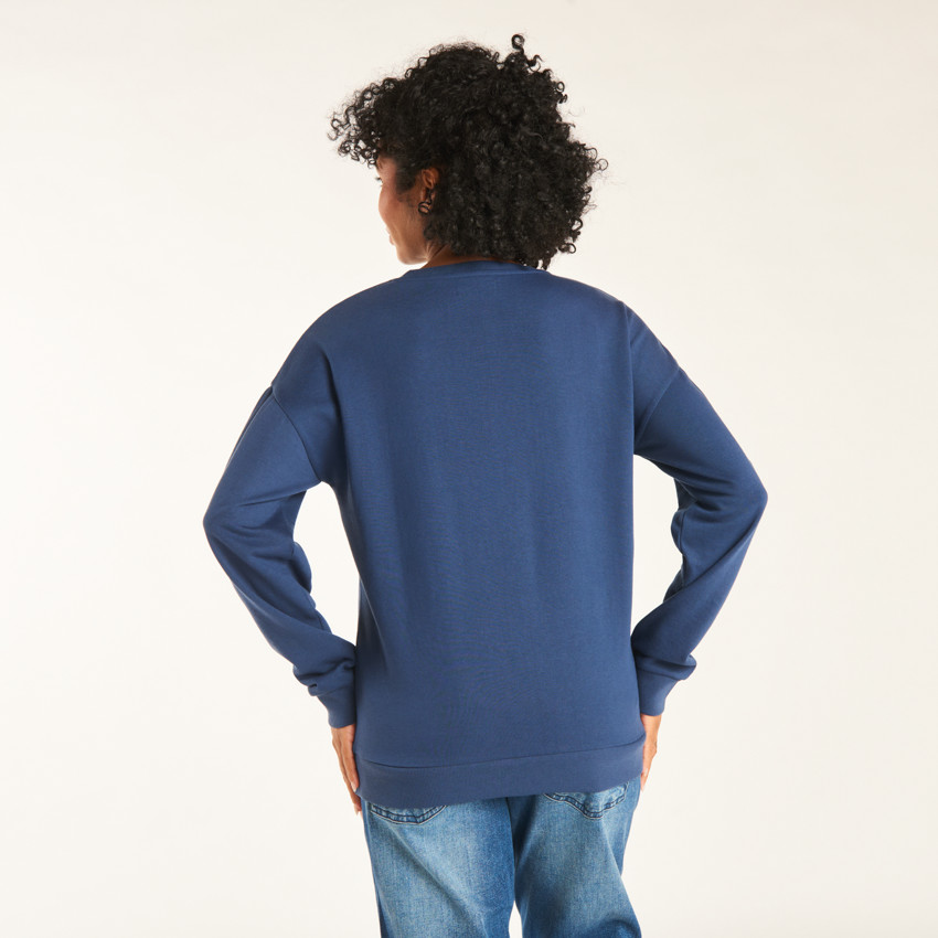 Φούτερ molleton με εκτύπωση Amour σε μπλε ναυτικό 