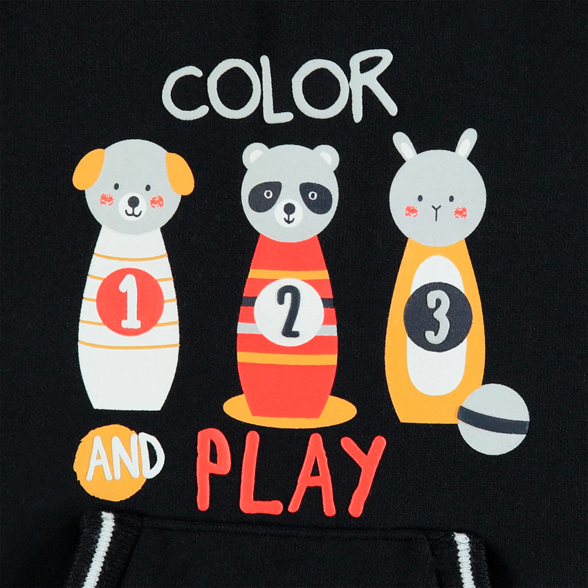 Jogging en molleton avec sweat bicolore print animaux  Additional Jogging en molleton avec sweat bicolore print animaux